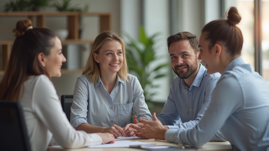 Профессиональное фото коммуникации между коллегами в офисе